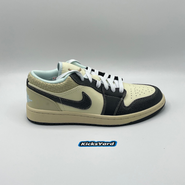Air Jordan 1 Low SE "Coconut Milk Black Muslin" Sneakers